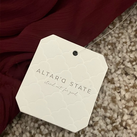 Altar'd State Deep Red Long Sleeve Dress - Picture 12 of 13